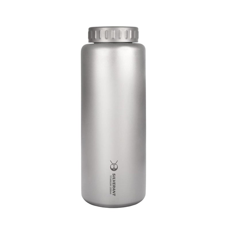 SILVERANT Titanium Ultralight 1.2 Litre/42.2 fl oz Leakproof Outdoor Camping Hiking Sports Water Bottle with Insulating Thermal Sleeve and Clip Loop Cap - Image 1